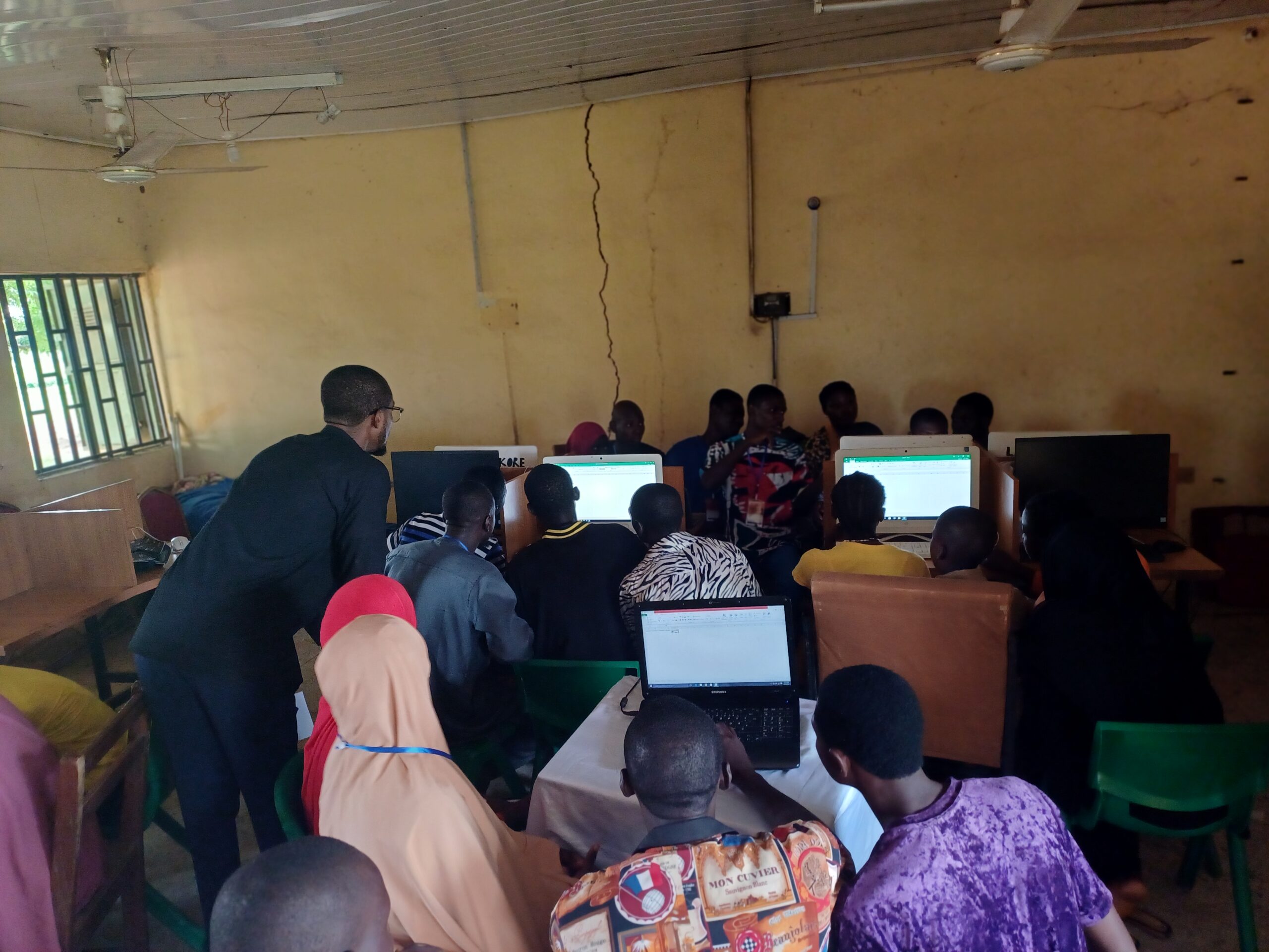Students at computers