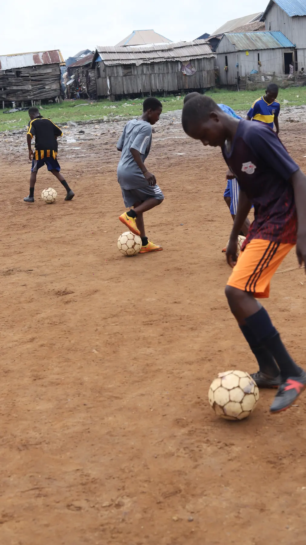 Football match on the Makoko community field